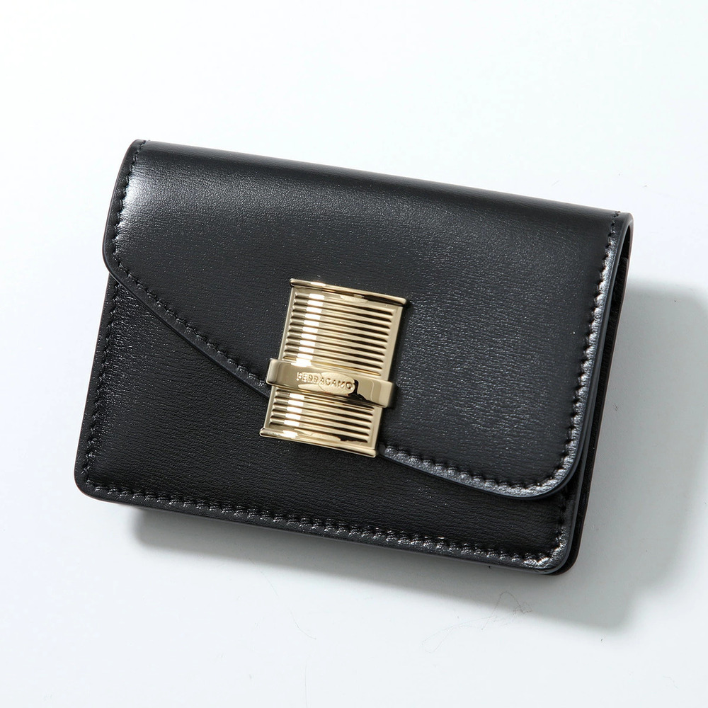 Salvatore Ferragamo Business Card Case Leather Wallet